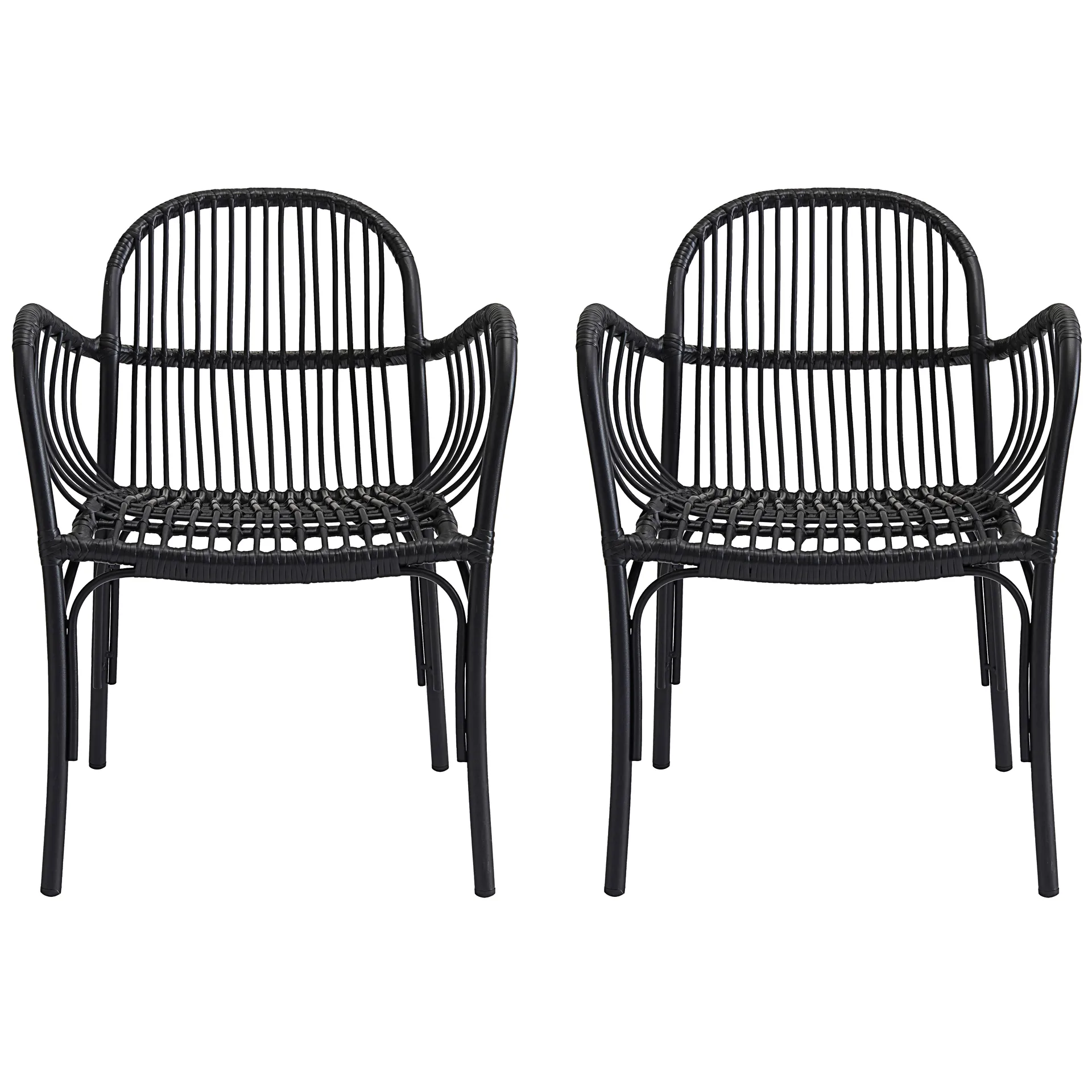 Silla de mimbre Brea pack de 2 Negro House Doctor