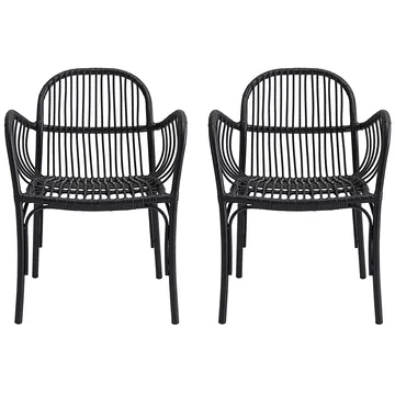Silla de mimbre Brea pack de 2 Negro - House Doctor