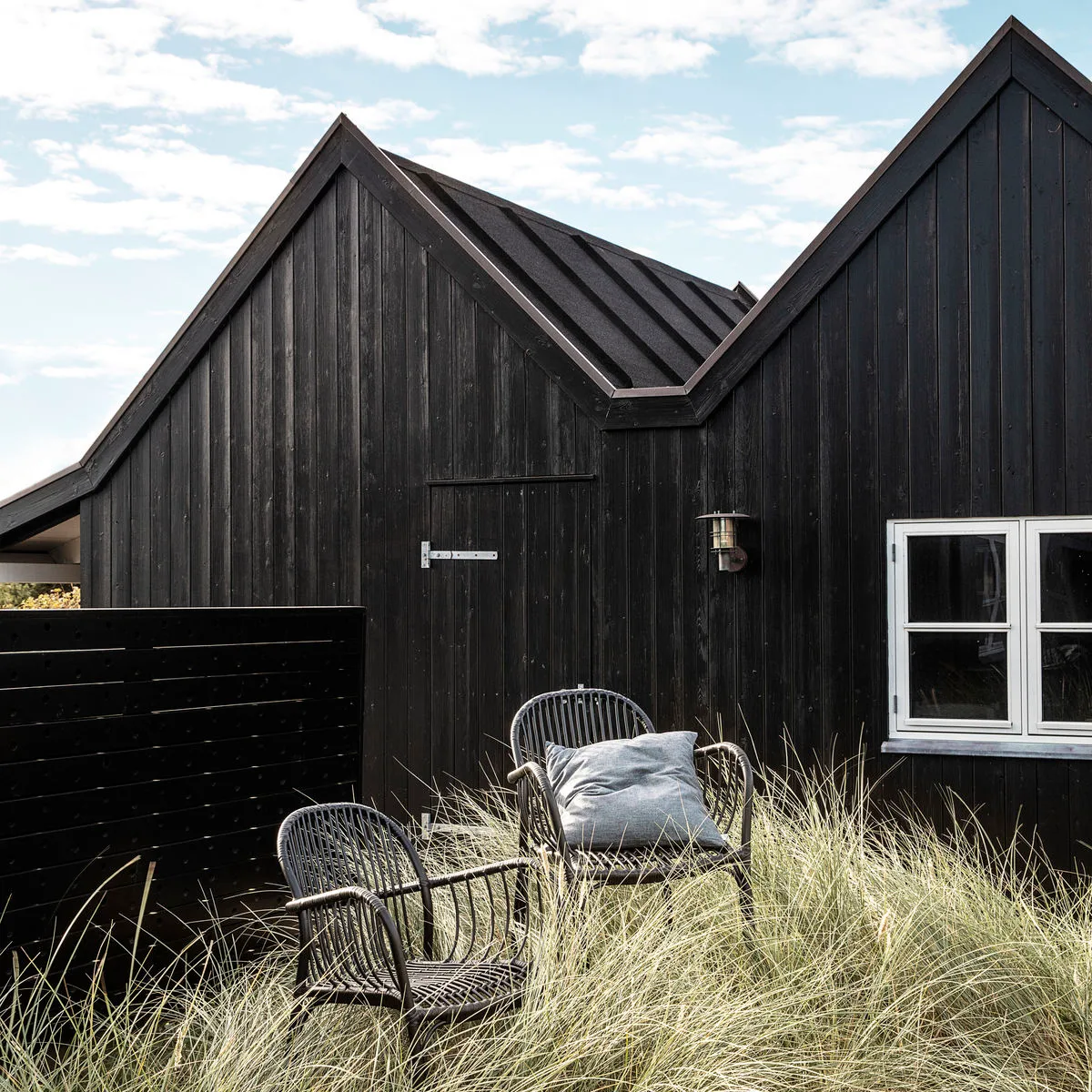 Silla de mimbre Brea pack de 2 Negro House Doctor