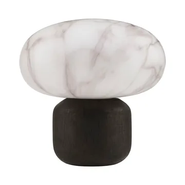 Soporte para velas Fog negro-mármol blanco - 20 cm - House Doctor
