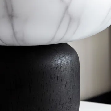 Soporte para velas Fog negro-mármol blanco - 20 cm - House Doctor