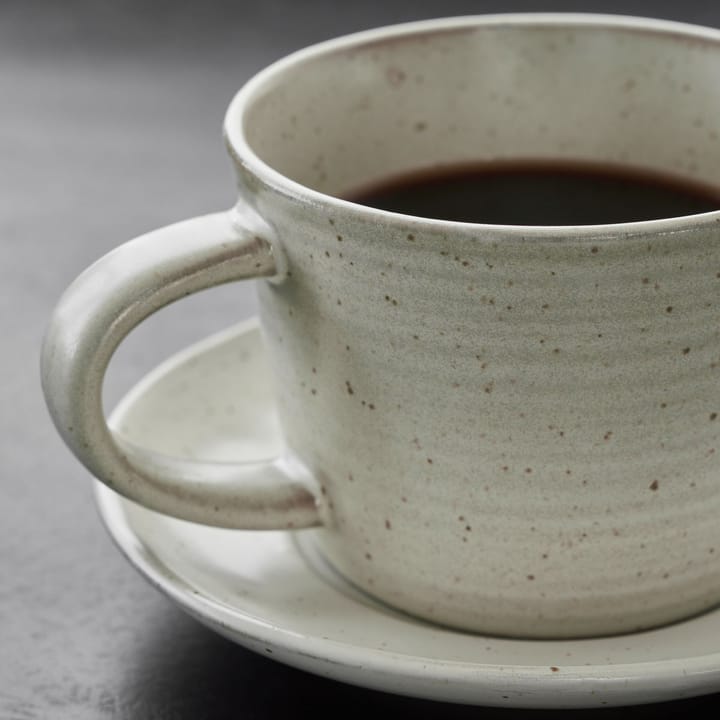 Taza y plato Pion 23 cl, Gris-blanco House Doctor