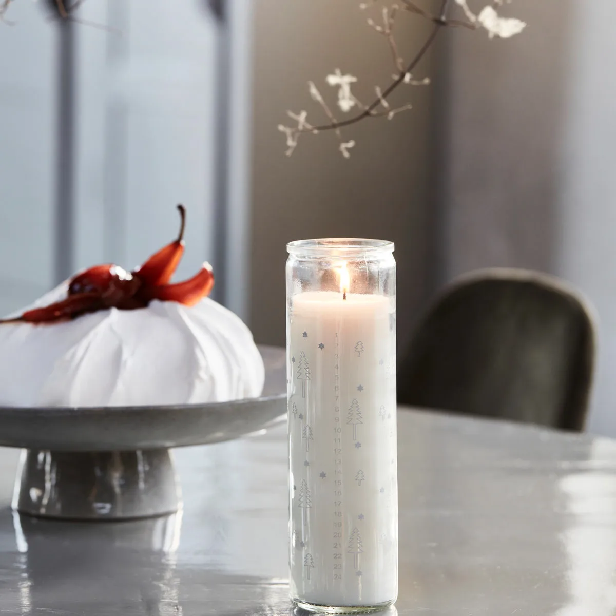 Vela en vidrio Calendar, plata House Doctor