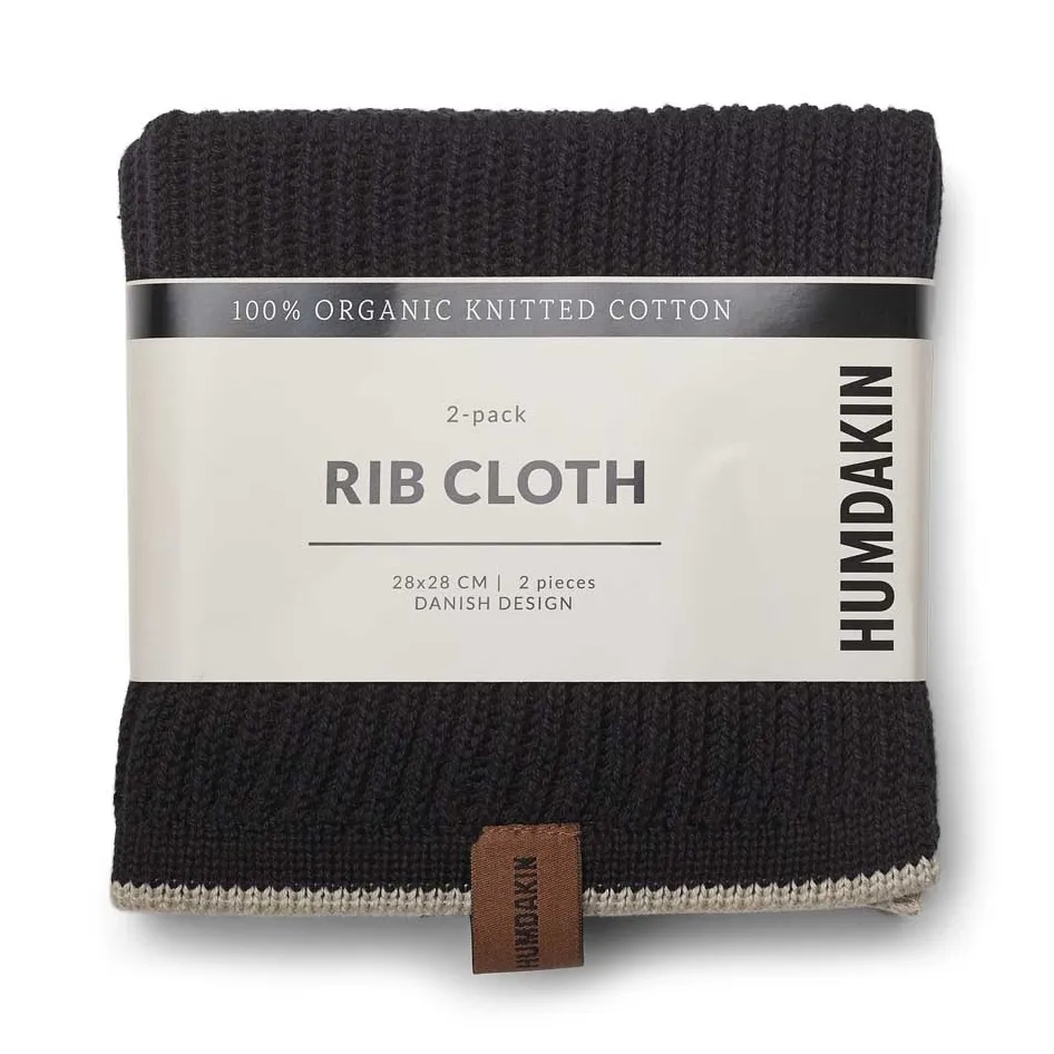 2 Bayetas Humdakin acanaladas 28x28 cm, Coal-light stone Humdakin