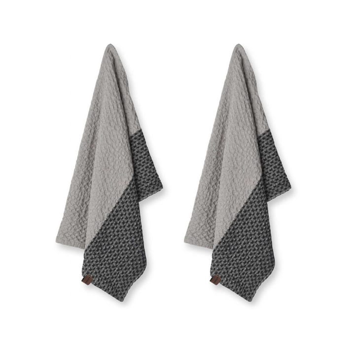 2 Paños de cocina Humdakin Waffle 45x70 cm - Coal-stone - Humdakin