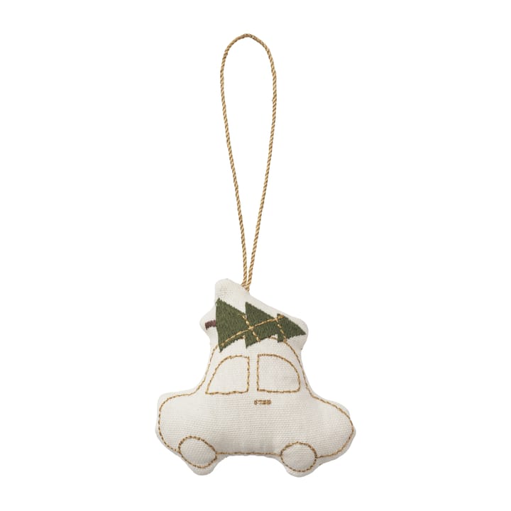 Adorno navideño de algodón Humdakin Car, Off white/gold Humdakin