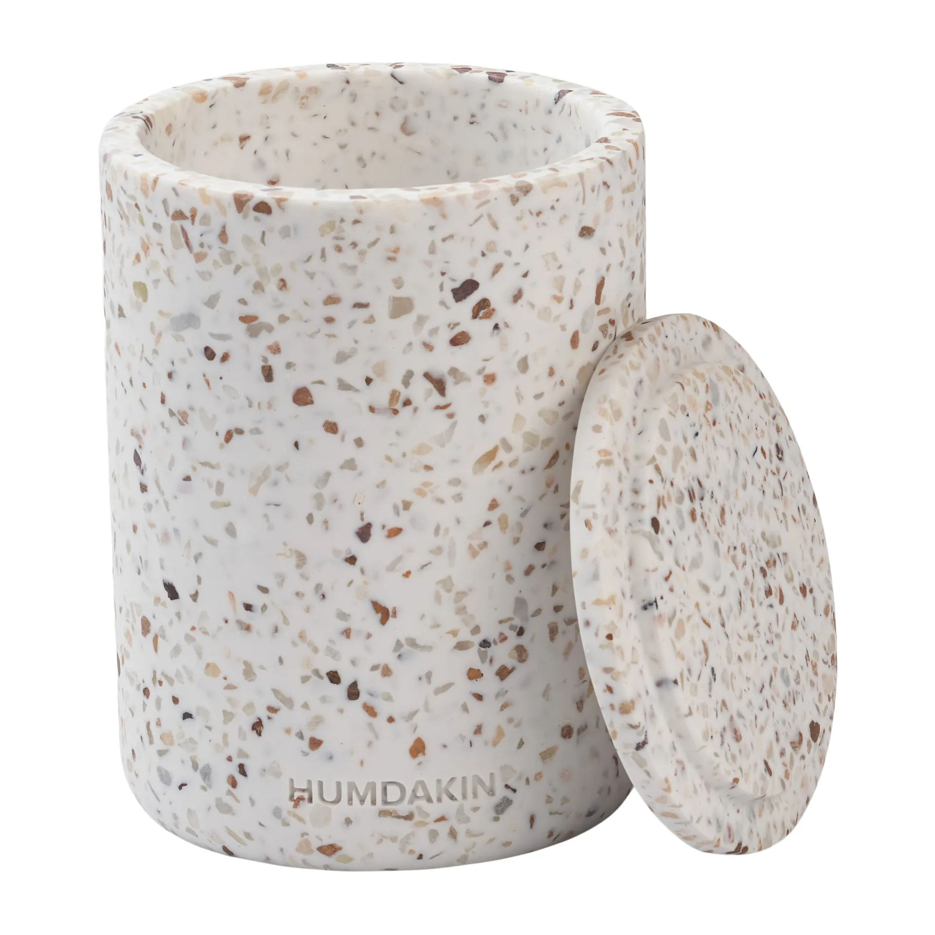Jarrón con tapa Humdakin Terrazzo Ø10 cm, Red/Beige Humdakin