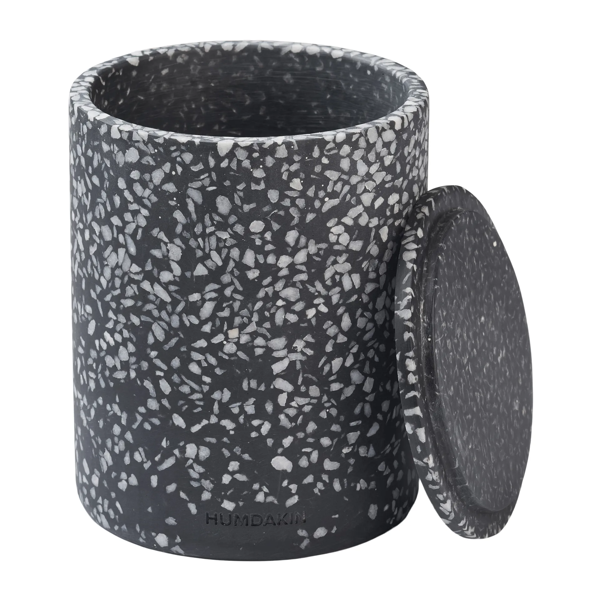 Jarrón con tapa Humdakin Terrazzo Ø13 cm, Black Humdakin