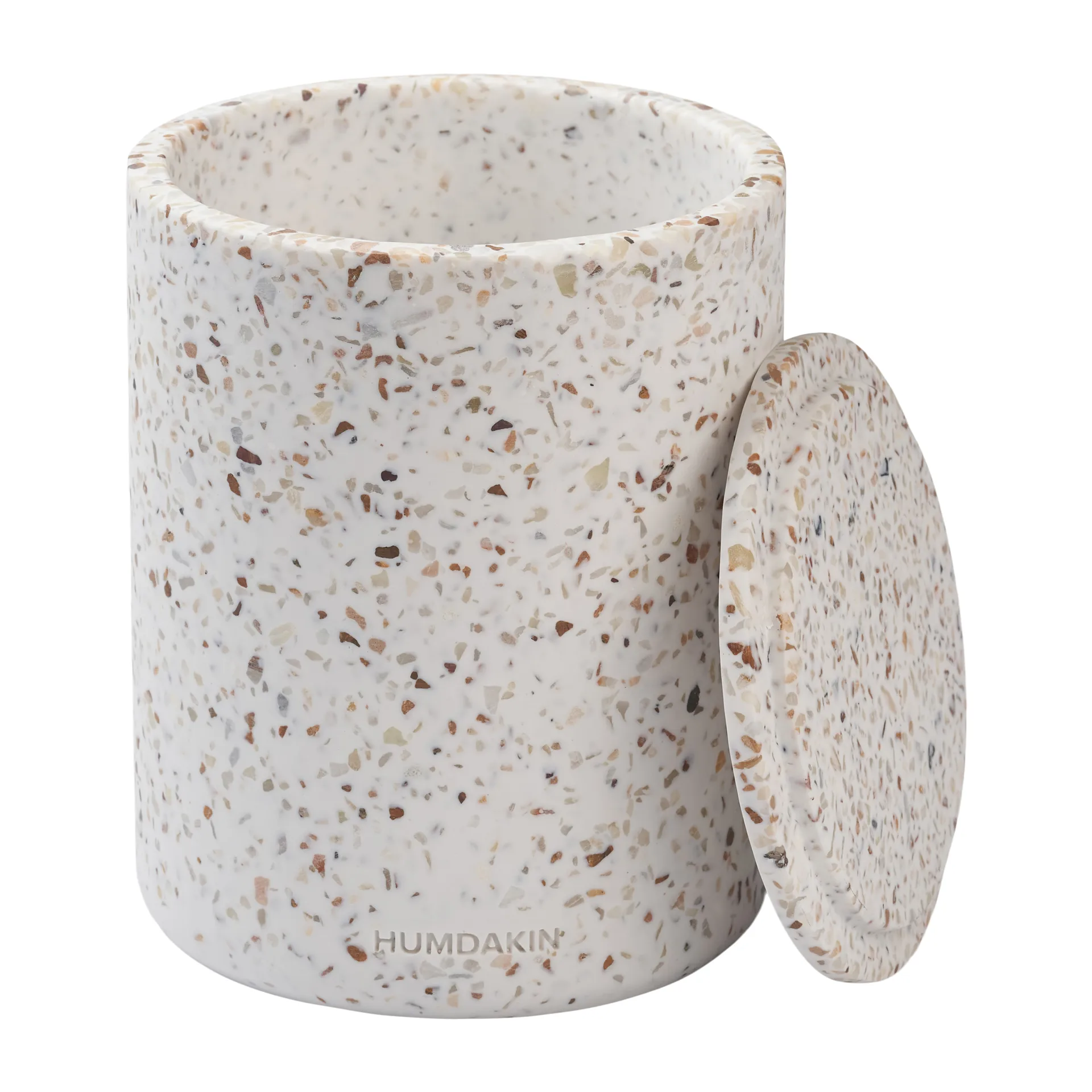 Jarrón con tapa Humdakin Terrazzo Ø13 cm, Red/Beige Humdakin