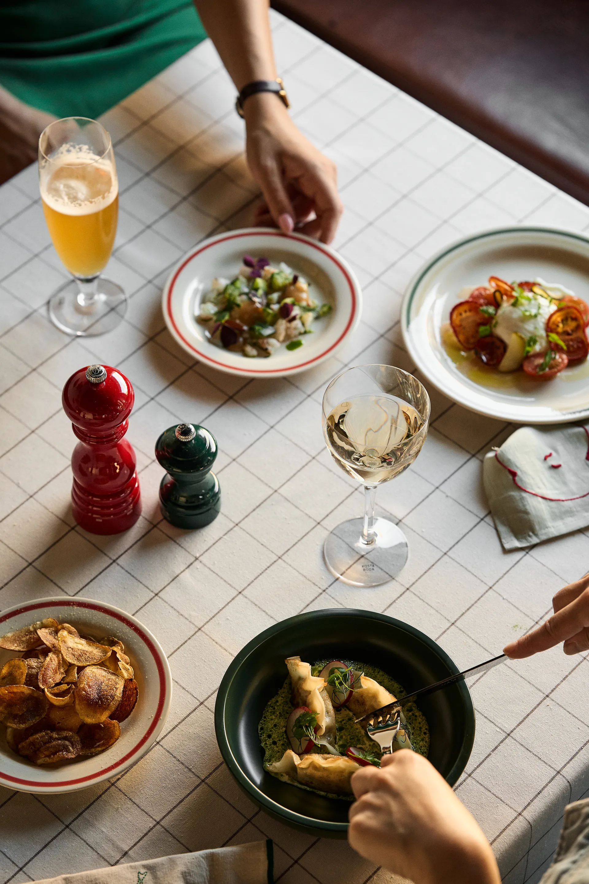 Mantel Humdakin Check 140x240 cm, Pine Humdakin