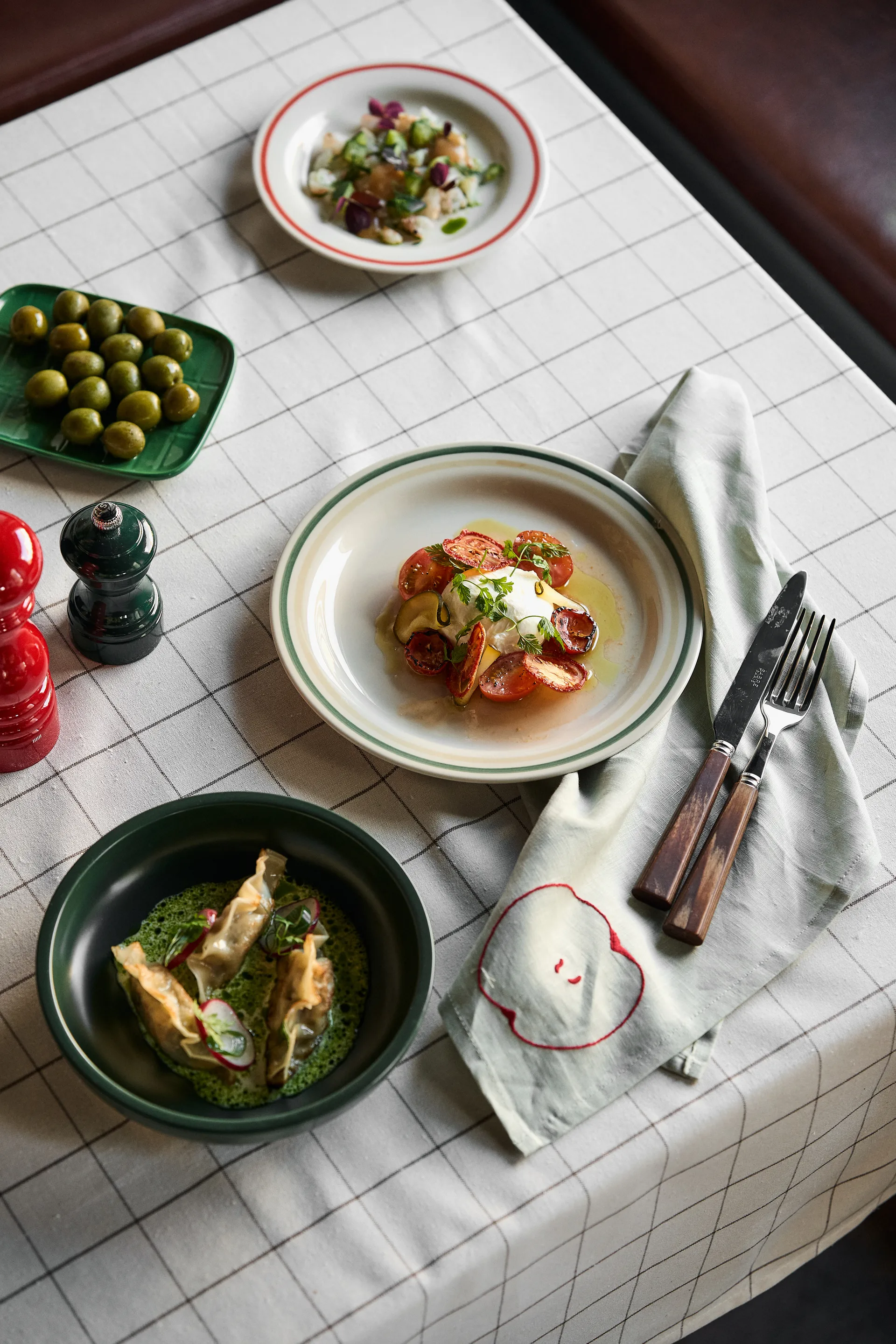 Mantel Humdakin Check 140x240 cm, Pine Humdakin