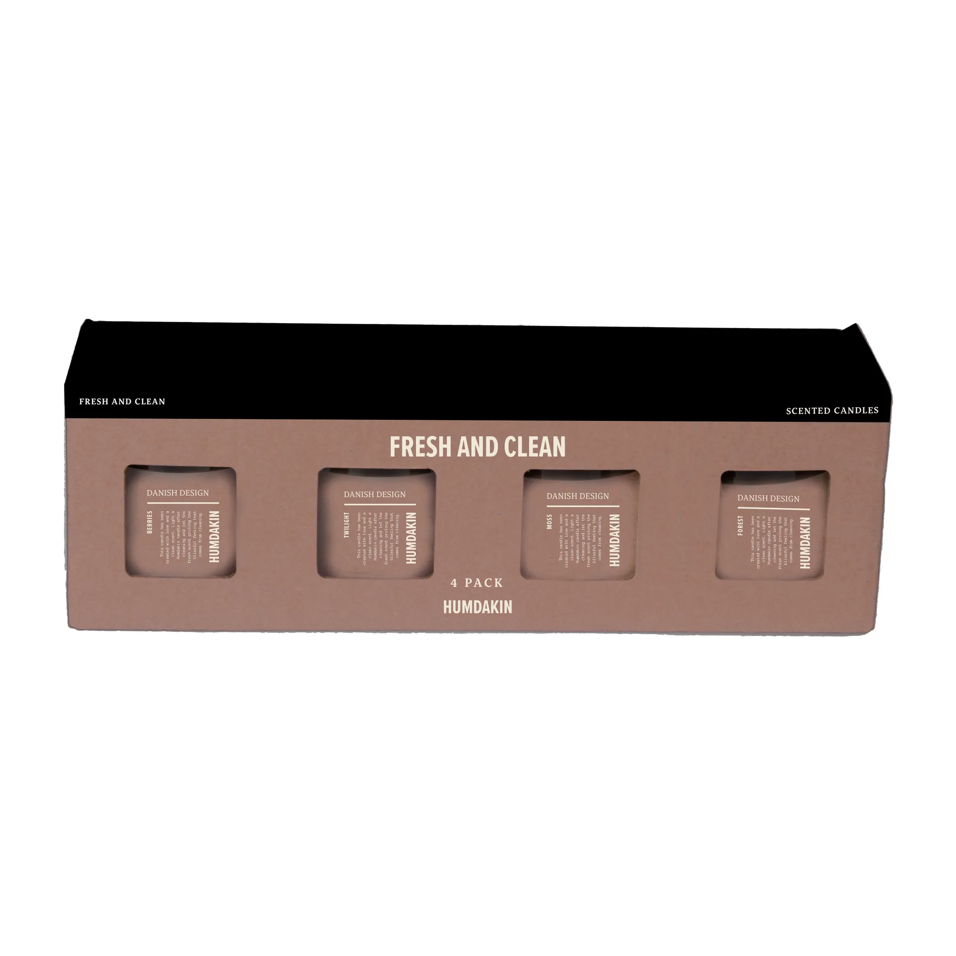 Vela aromática Humdakin 4 unidades, Fresh and Clean - Pink Humdakin