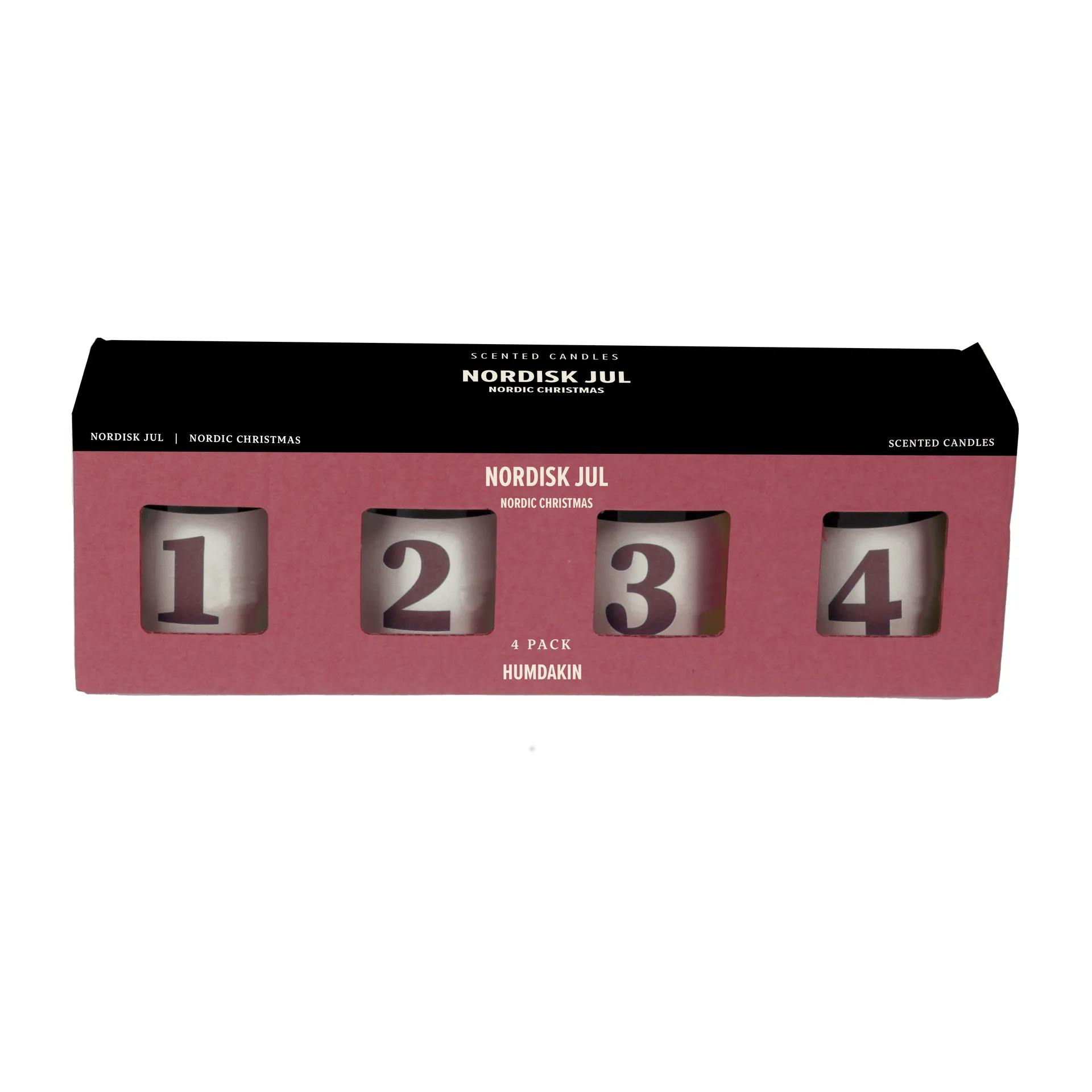 Vela aromática Humdakin Nordisk Jul 4 unidades, Red Humdakin
