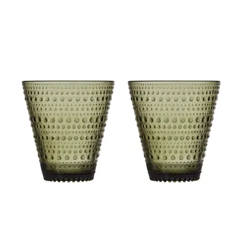 2 vasos Kastehelmi 30cl - verde musgo - Iittala