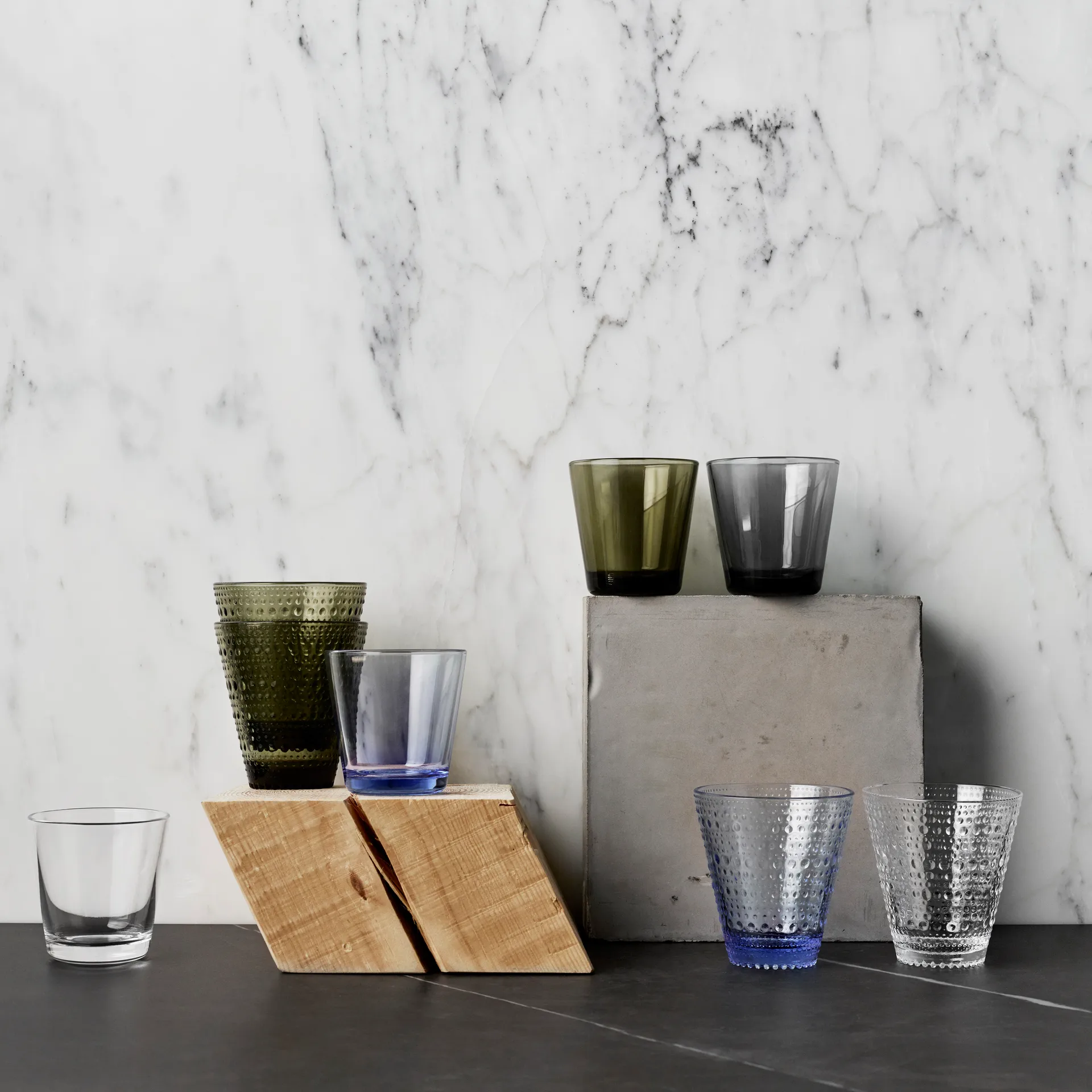 2 vasos Kastehelmi 30cl, verde musgo Iittala