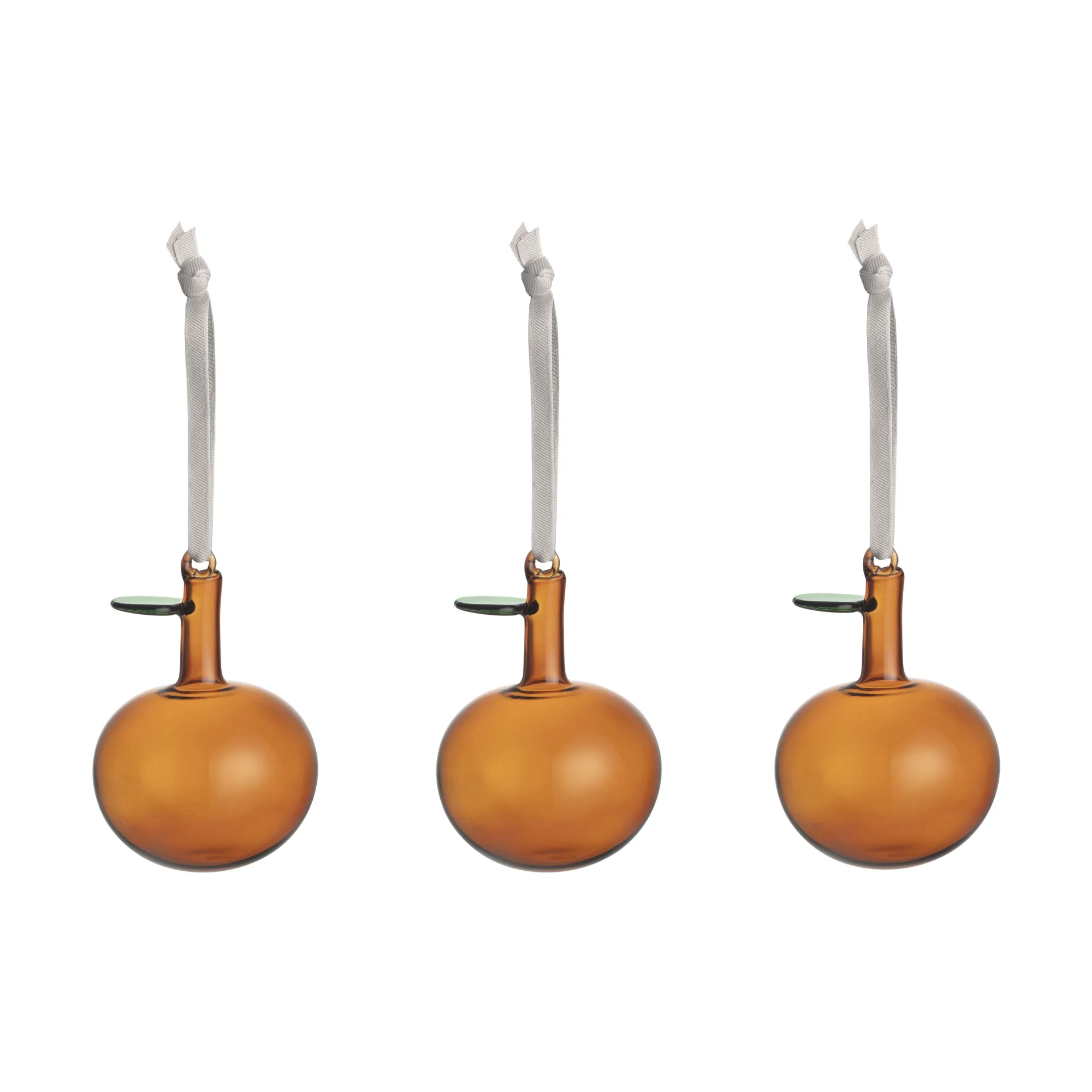 3 Colgantes Iittala manzanas de vidrio, Marrón Iittala
