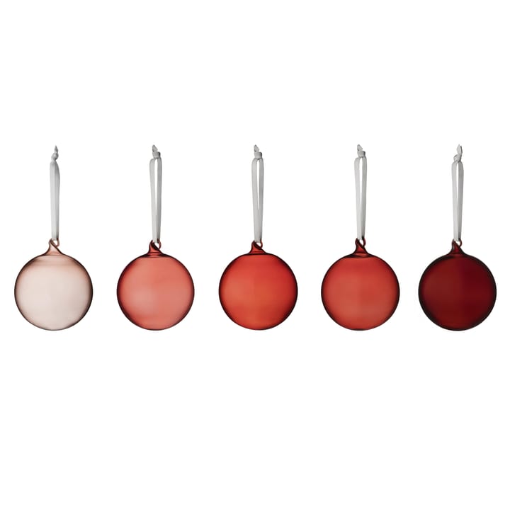 Bolas de navidad vidrio Iittala 80 mm 5 piezas, Rojo Iittala