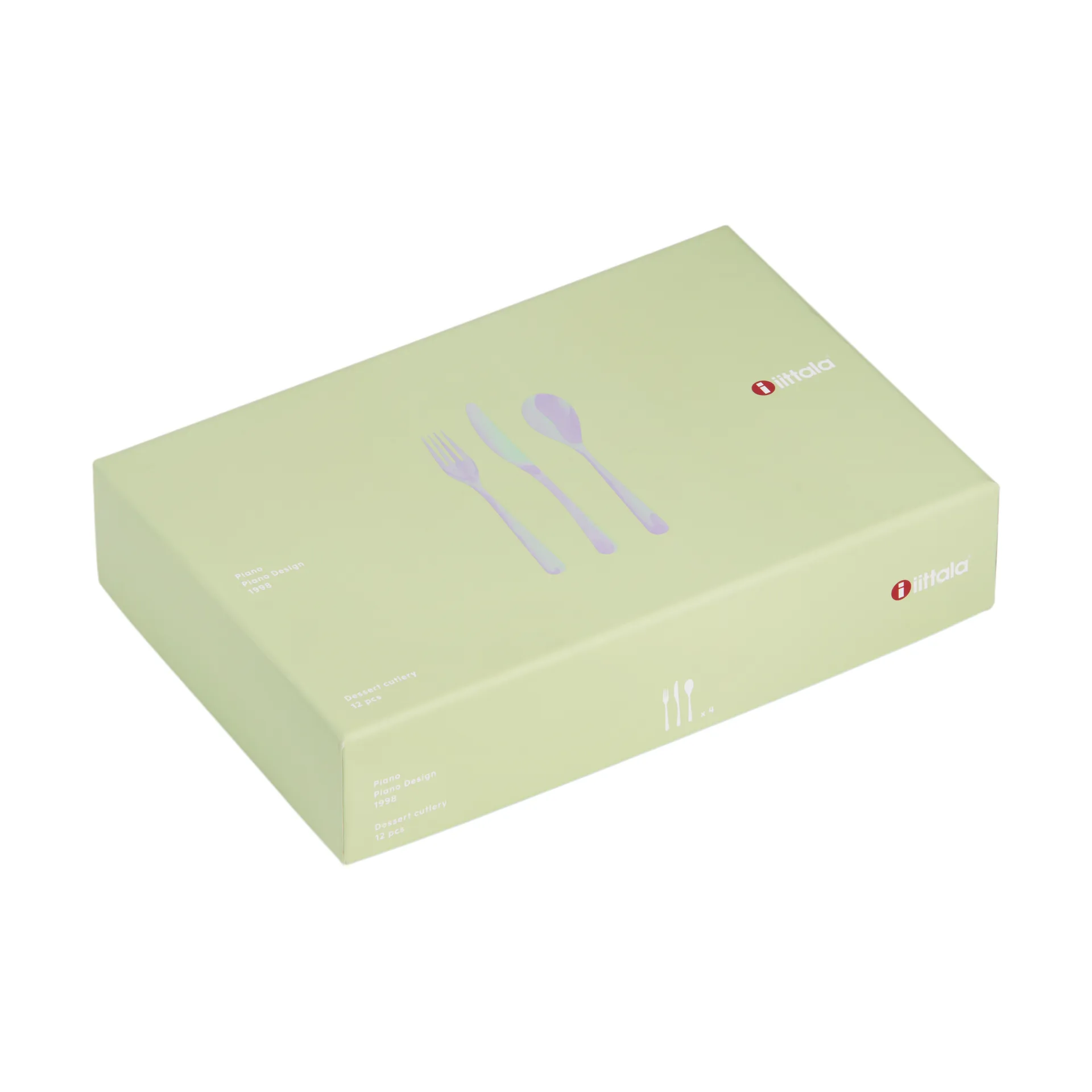 Caja de regalo de cubiertos para postre Piano, 12 piezas, Brillante Iittala