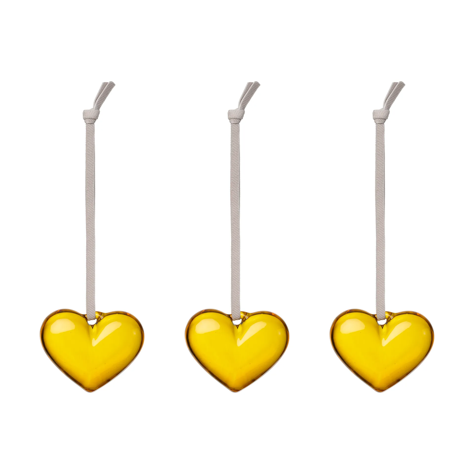 Corazón de cristal Iittala , Amarillo, 5 cm, pack de 3 Iittala