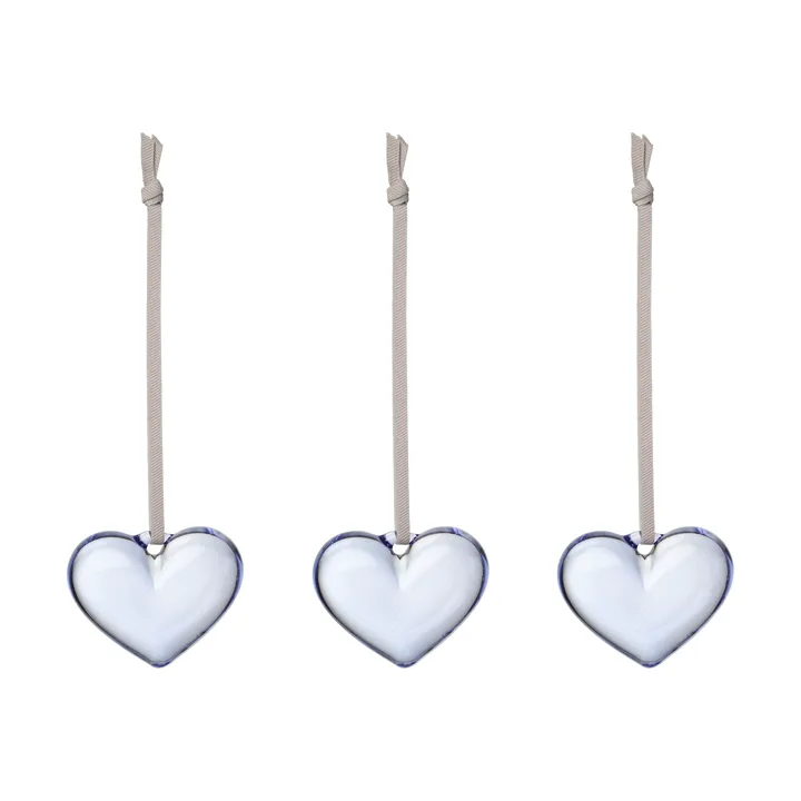 Corazón de cristal Iittala  - Azul claro, 5 cm, pack de 3 - Iittala