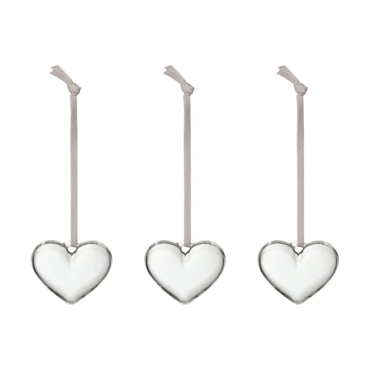 Corazón de cristal Iittala  - Transparente, 5 cm, pack de 3 - Iittala