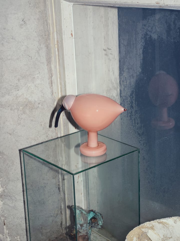 Escultura Birds by Toikka, Ibis rosa salmón Iittala