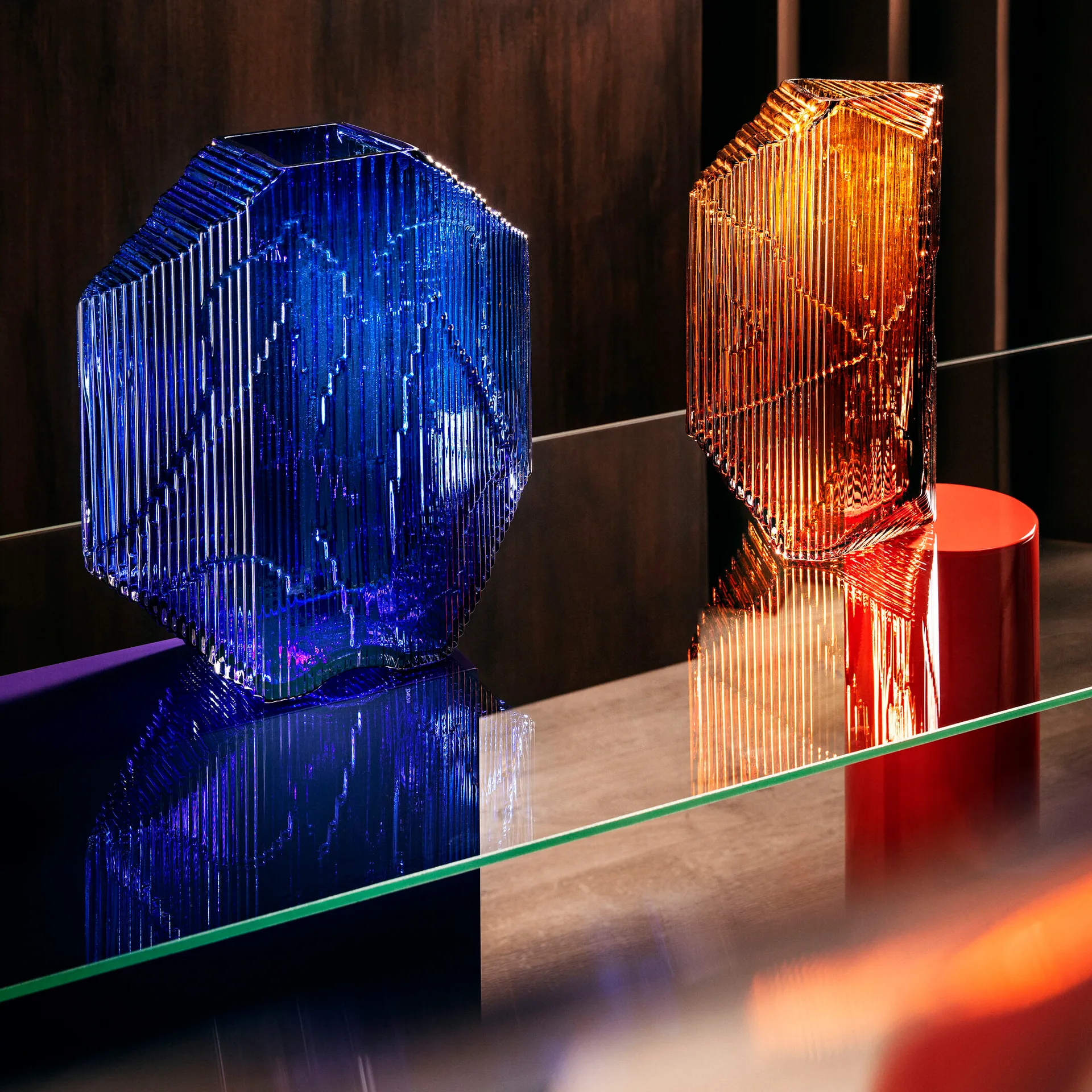 Escultura de vidrio Kartta 33 cm, cobre Iittala