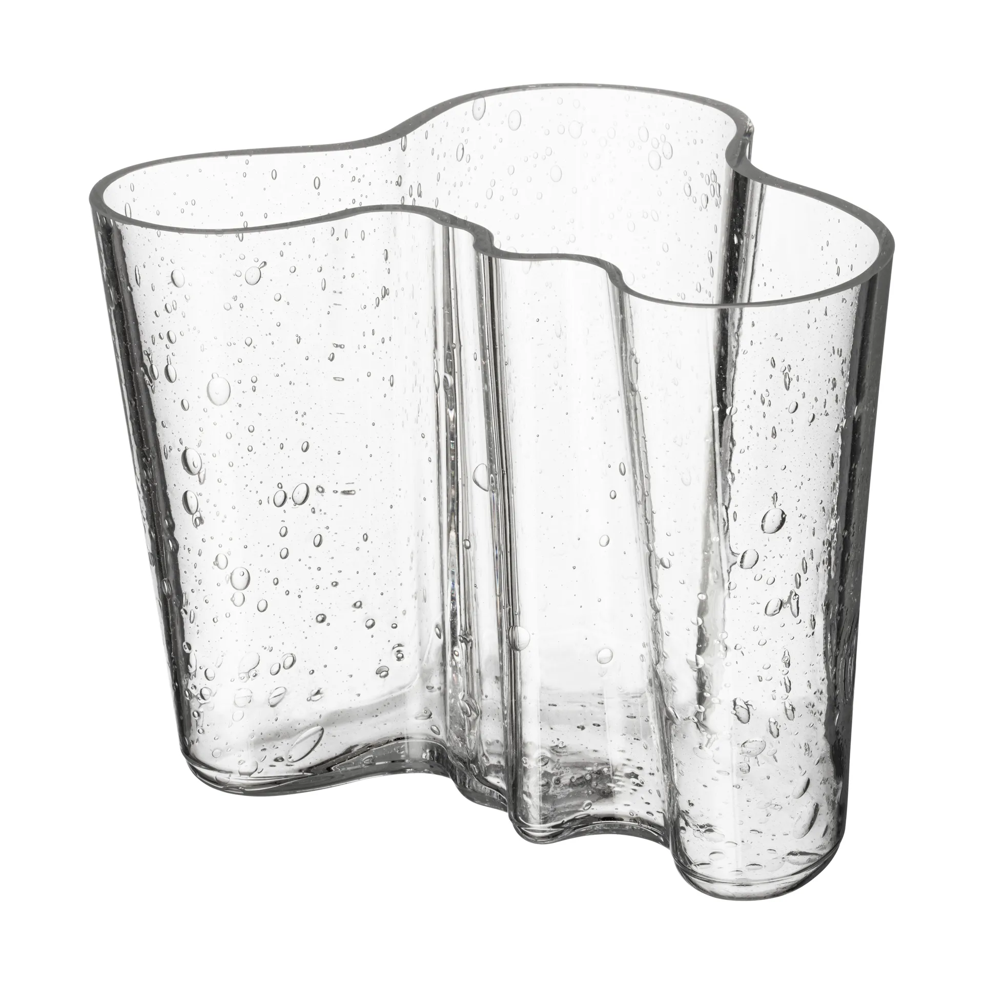 Jarrón Alvar Aalto edición aniversario 120 mm, Cristal burbuja transparente Iittala