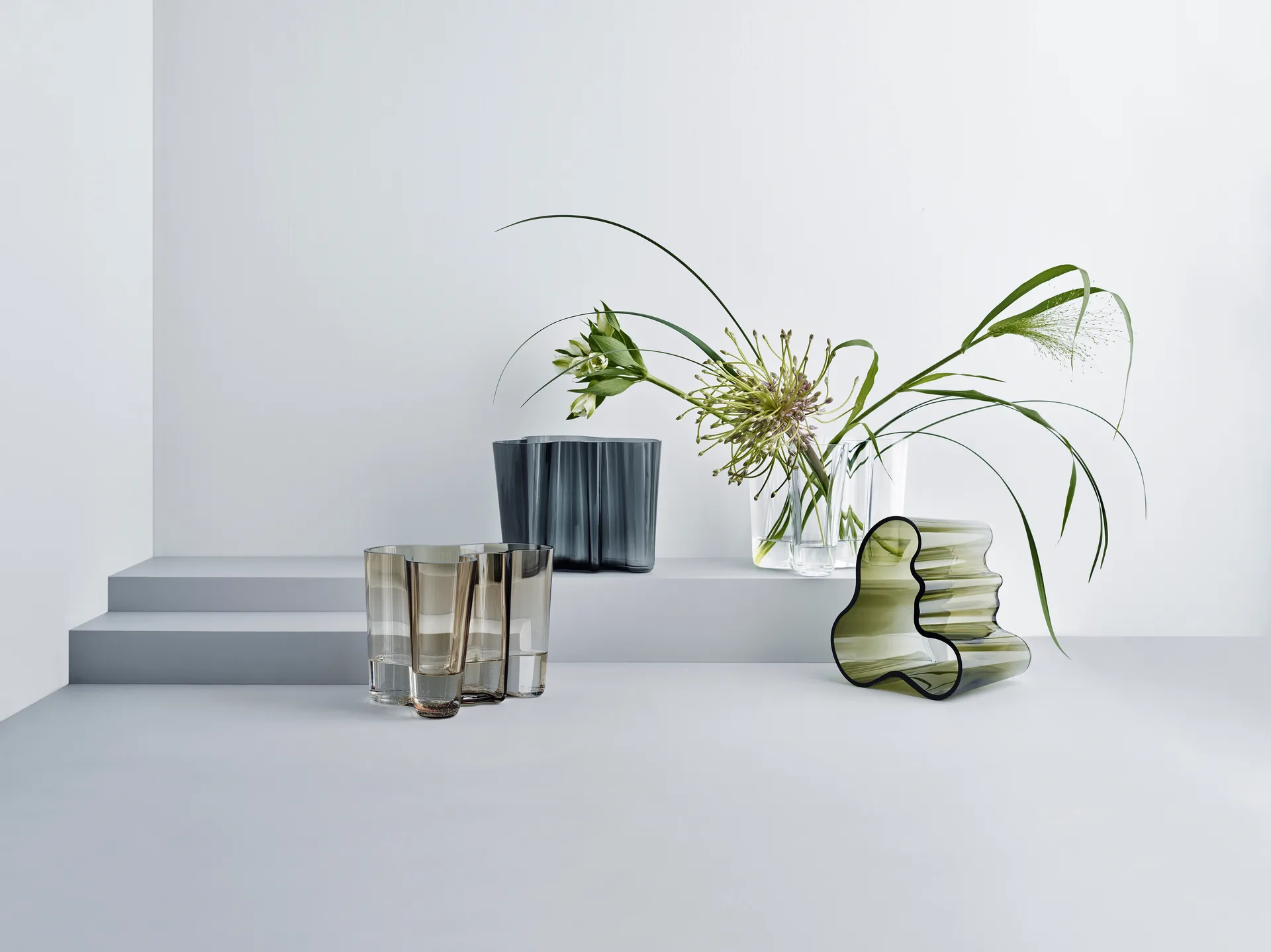 Jarrón Alvar Aalto verde musgo, 160 mm Iittala