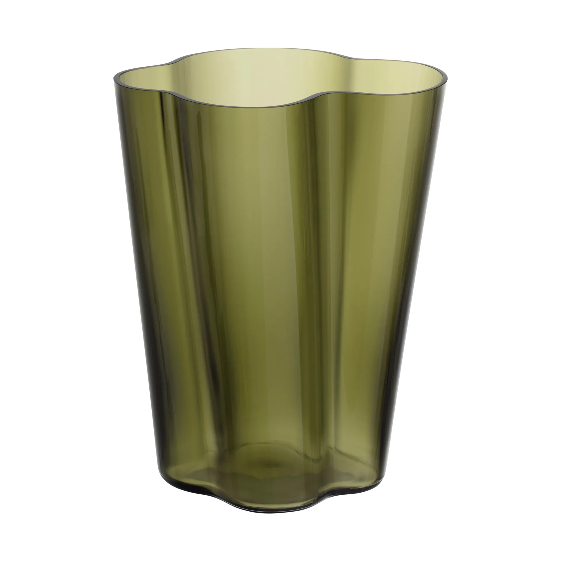 Jarrón Alvar Aalto verde musgo, 270 mm Iittala
