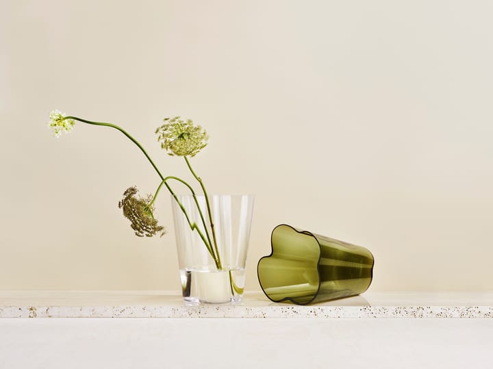 Jarrón Alvar Aalto verde musgo, 270 mm Iittala