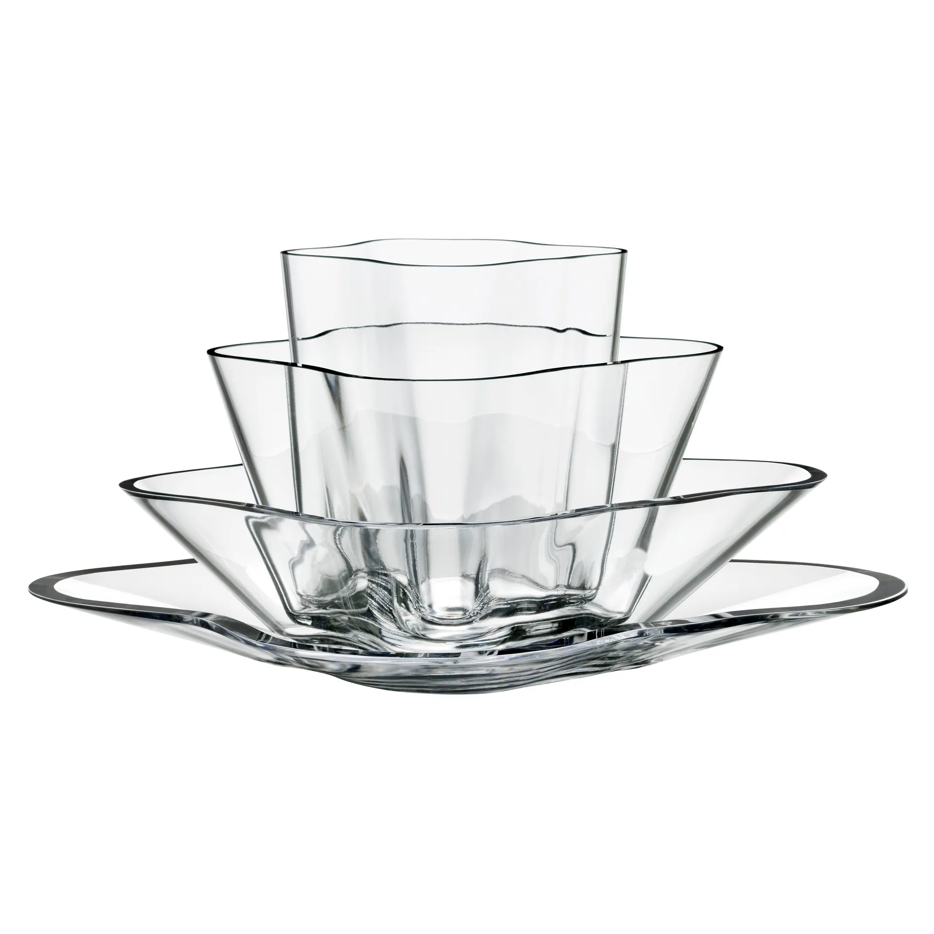 Jarrón para flores Alvar Aalto 4 piezas, transparente Iittala