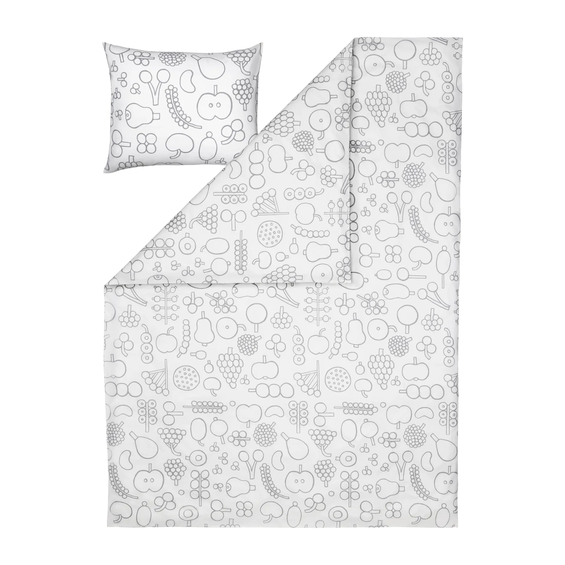 Juego de funda nórdica Oiva Toikka Frutta 150x210 cm, Gris Iittala
