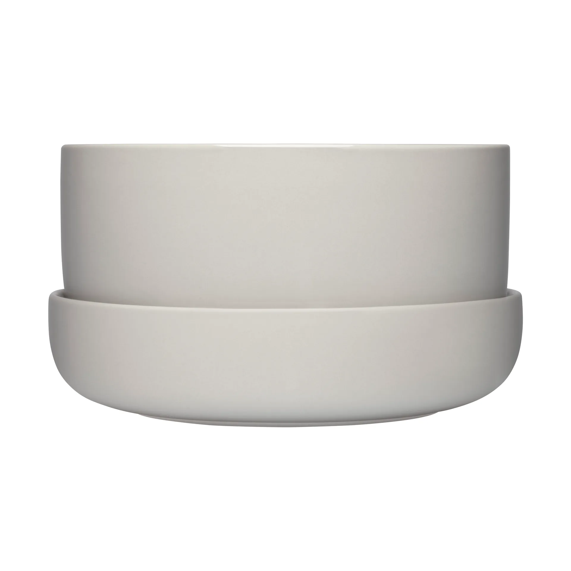 Maceta con plato Nappula Ø24 cm altura 13 cm, Gris claro Iittala
