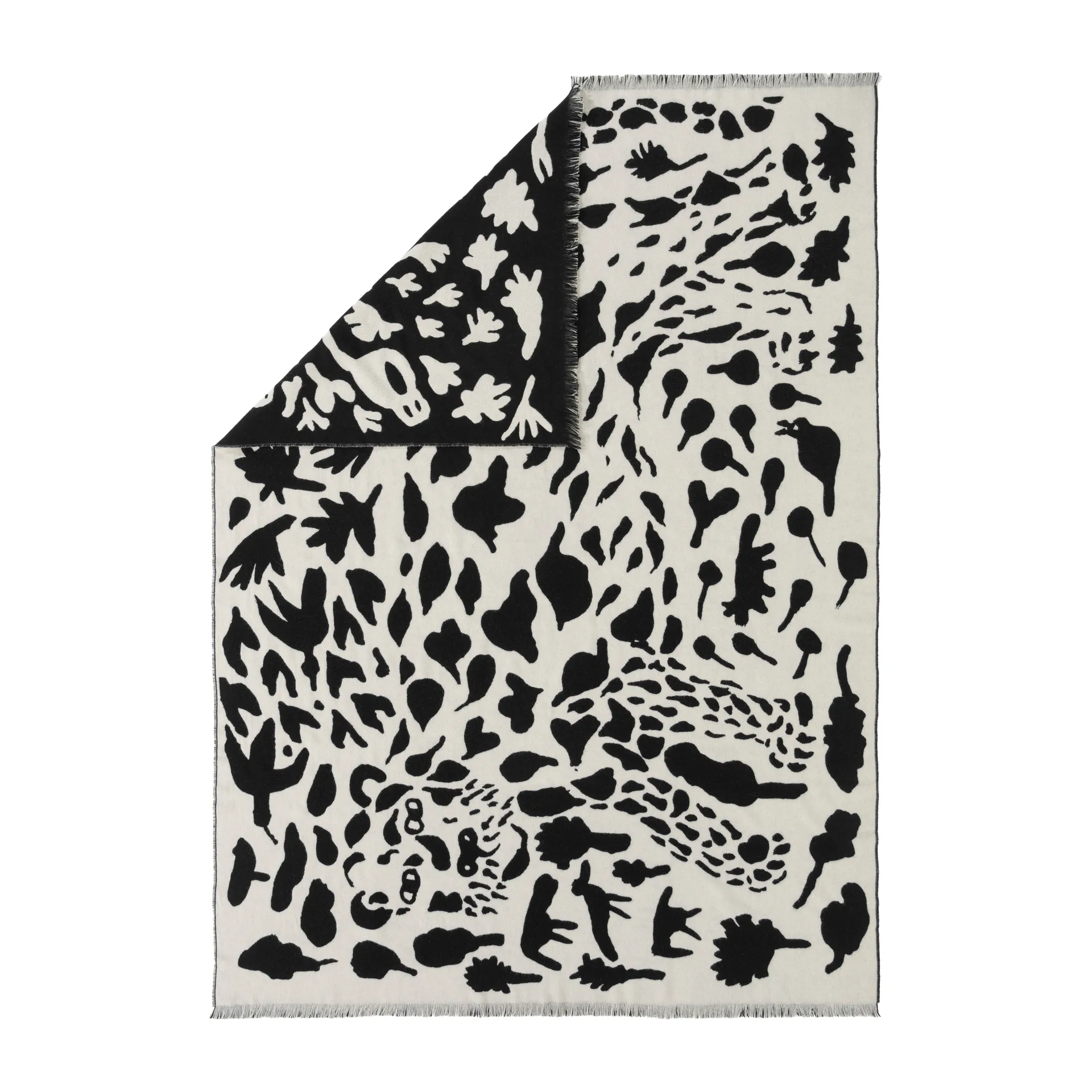 Manta de lana Oiva Toikka Cheetah 130x180 cm, negro-blanco Iittala