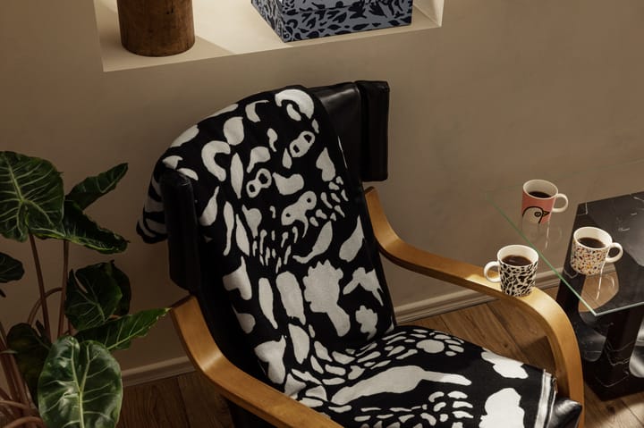 Manta de lana Oiva Toikka Cheetah 130x180 cm, negro-blanco Iittala