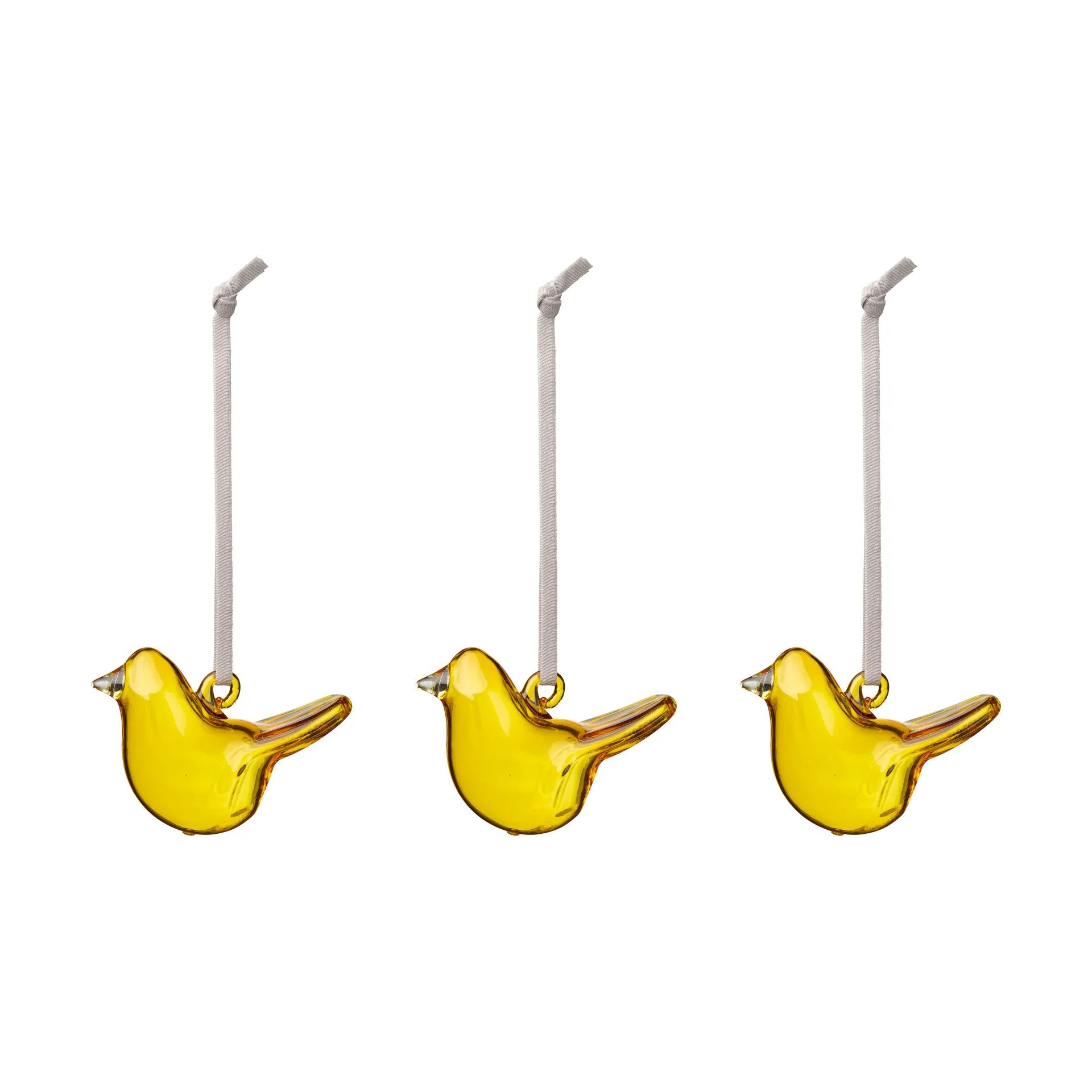 Pájaros de cristal Iittala, Amarillo, mini, pack de 3 Iittala