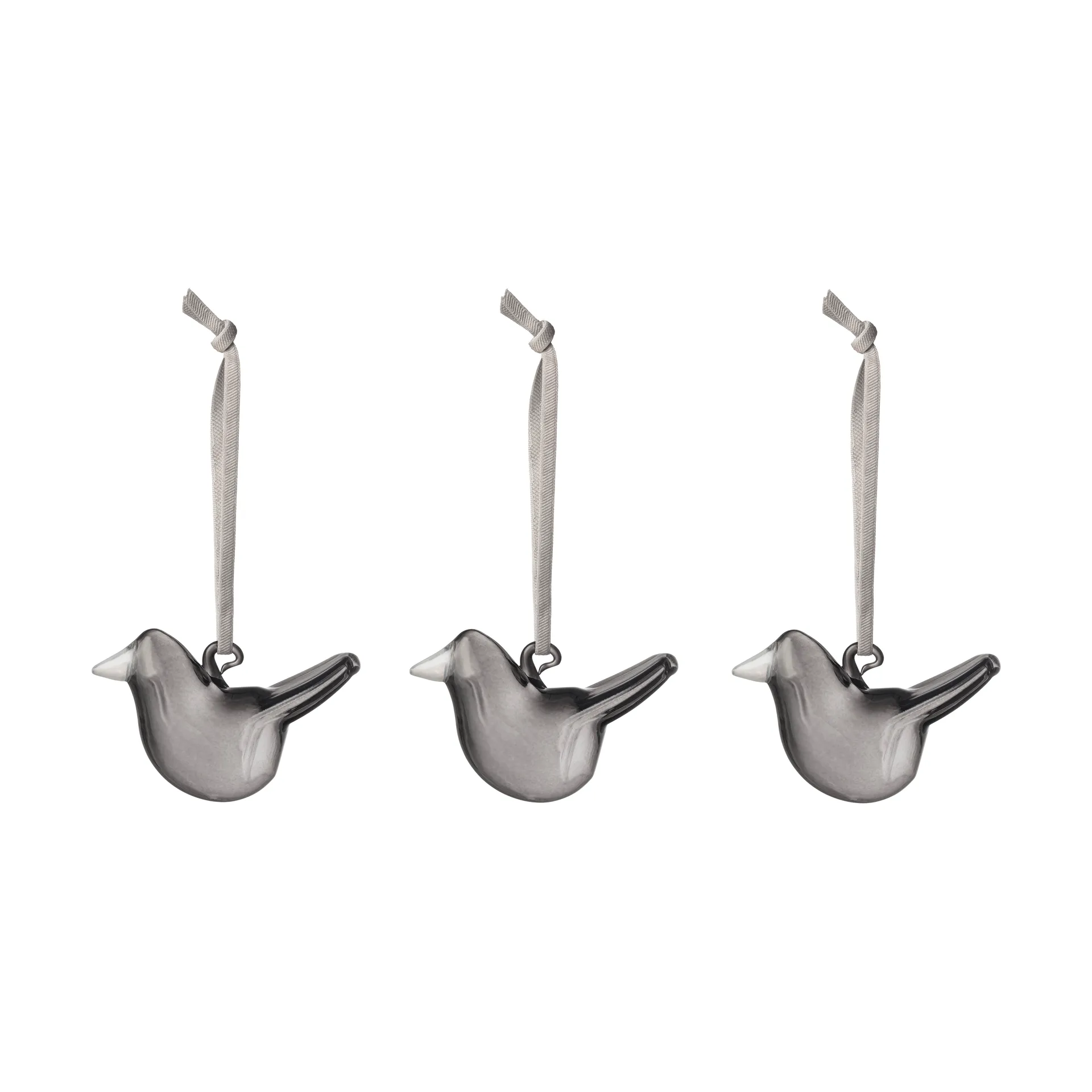 Pájaros de cristal Iittala,  Set de 3, Gris Iittala