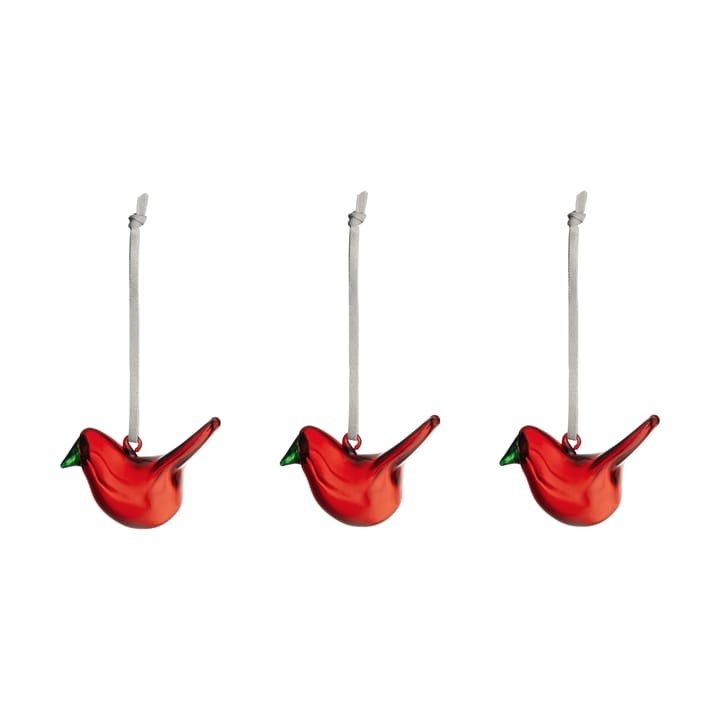 Pájaros de cristal Iittala,  Set de 3  - Rojo - Iittala