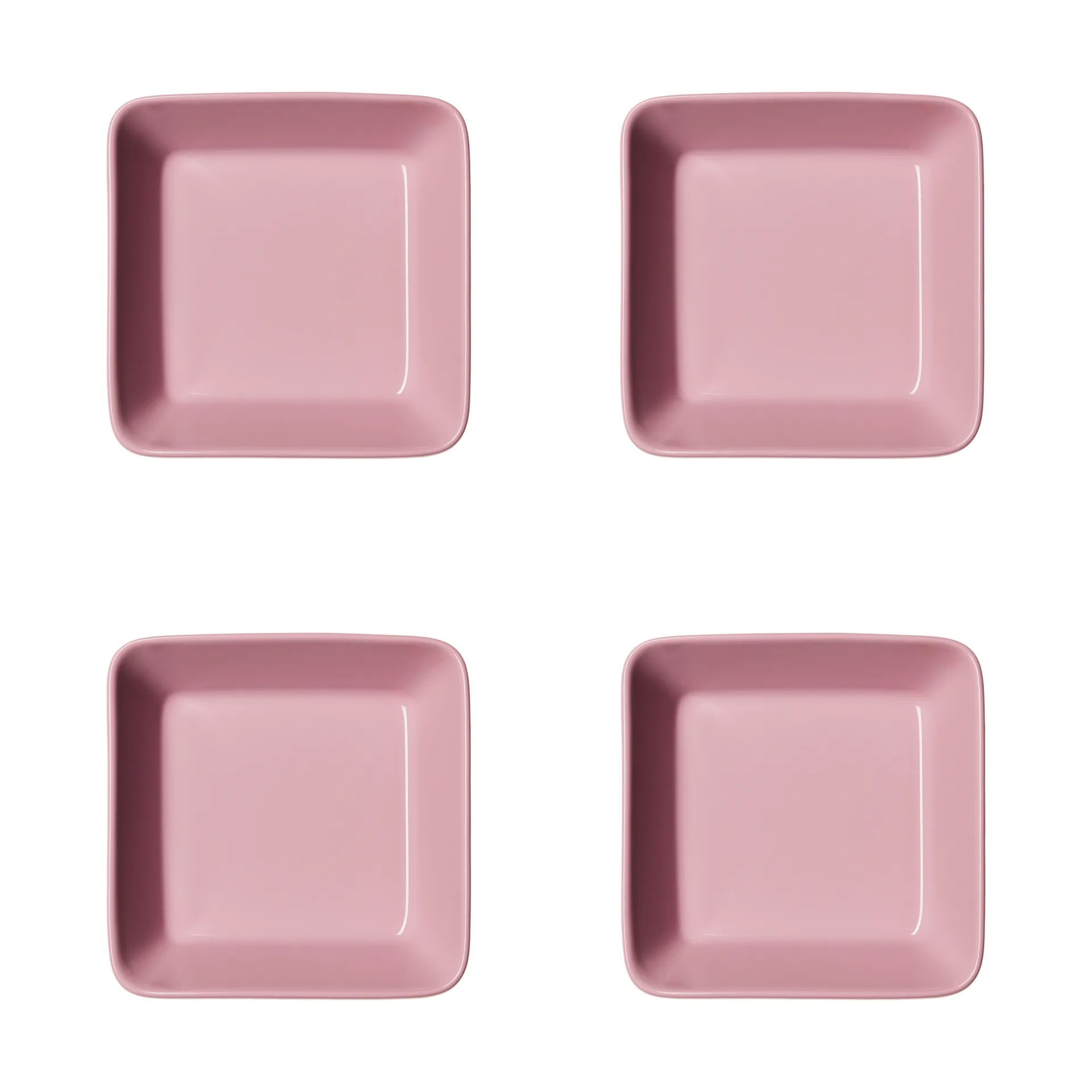 Plato cuadrado Teema, Rosa, 12x12 cm, pack de 4 Iittala