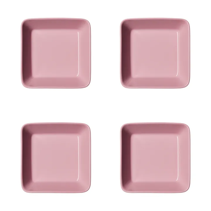 Plato cuadrado Teema - Rosa, 12x12 cm, pack de 4 - Iittala