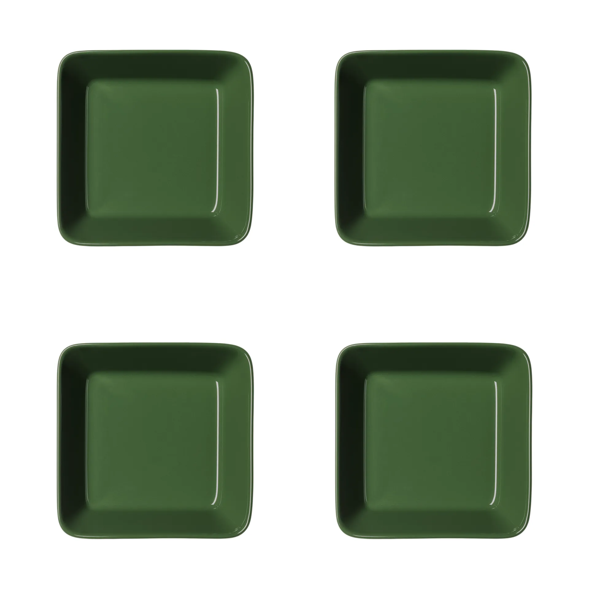 Plato cuadrado Teema, Verde bosque, 12x12 cm, pack de 4 Iittala