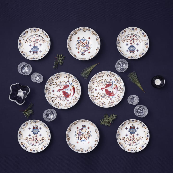 Plato hondo Taika Ø22 cm, blanco con dibujos Iittala