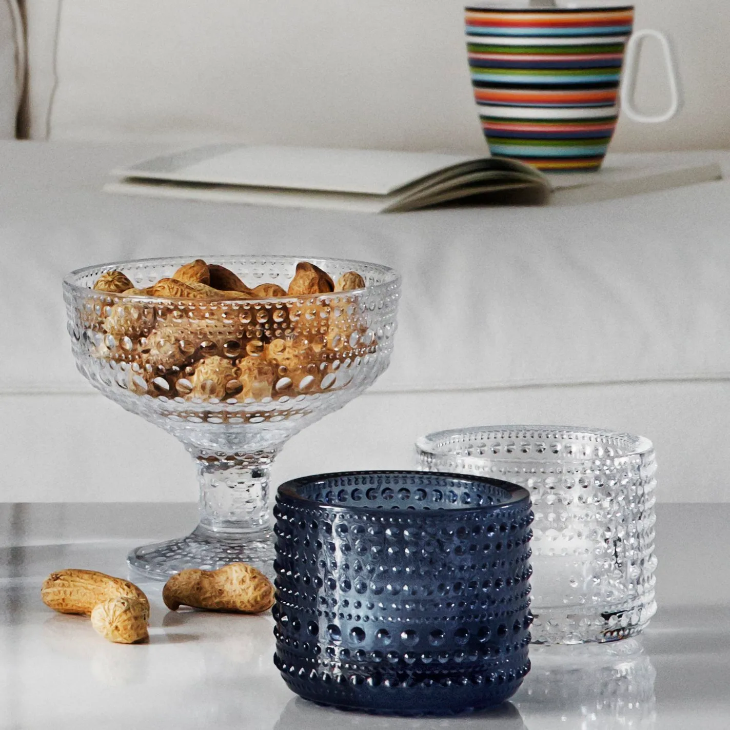 Portavelas Kastehelmi 64 mm, lluvia (azul) Iittala