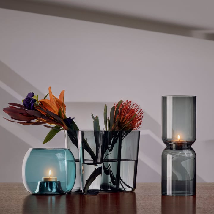 Portavelas Lantern 25 cm, gris oscuro Iittala