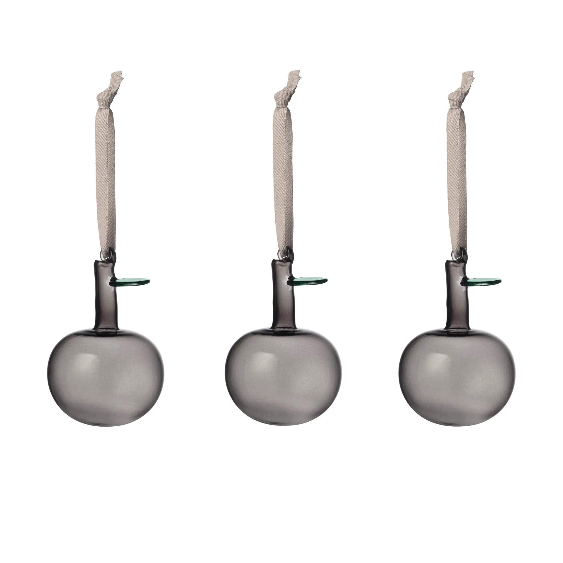 Set de 3 manzanas de vidrio Iittala Ø6 cm, Gris Iittala