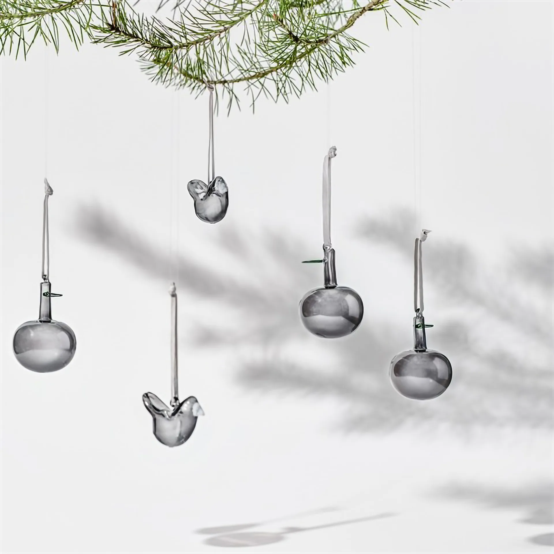 Set de 3 manzanas de vidrio Iittala Ø6 cm, Gris Iittala