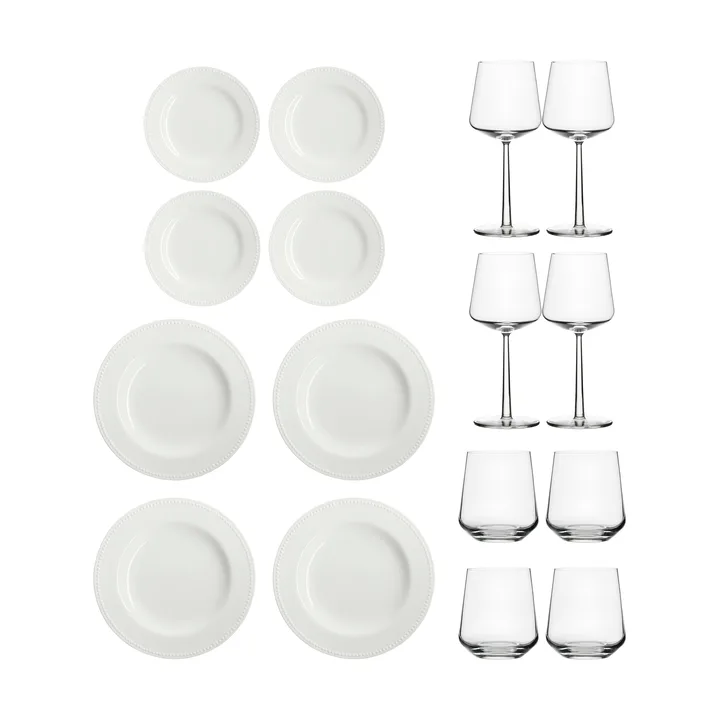 Set inicial de cena Essence & Dots 32 piezas - Blanco crema - Iittala