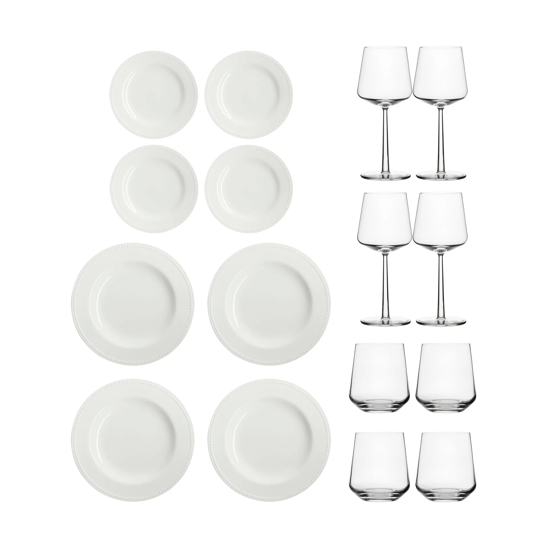 Set inicial de cena Essence & Dots 32 piezas - Blanco crema Iittala
