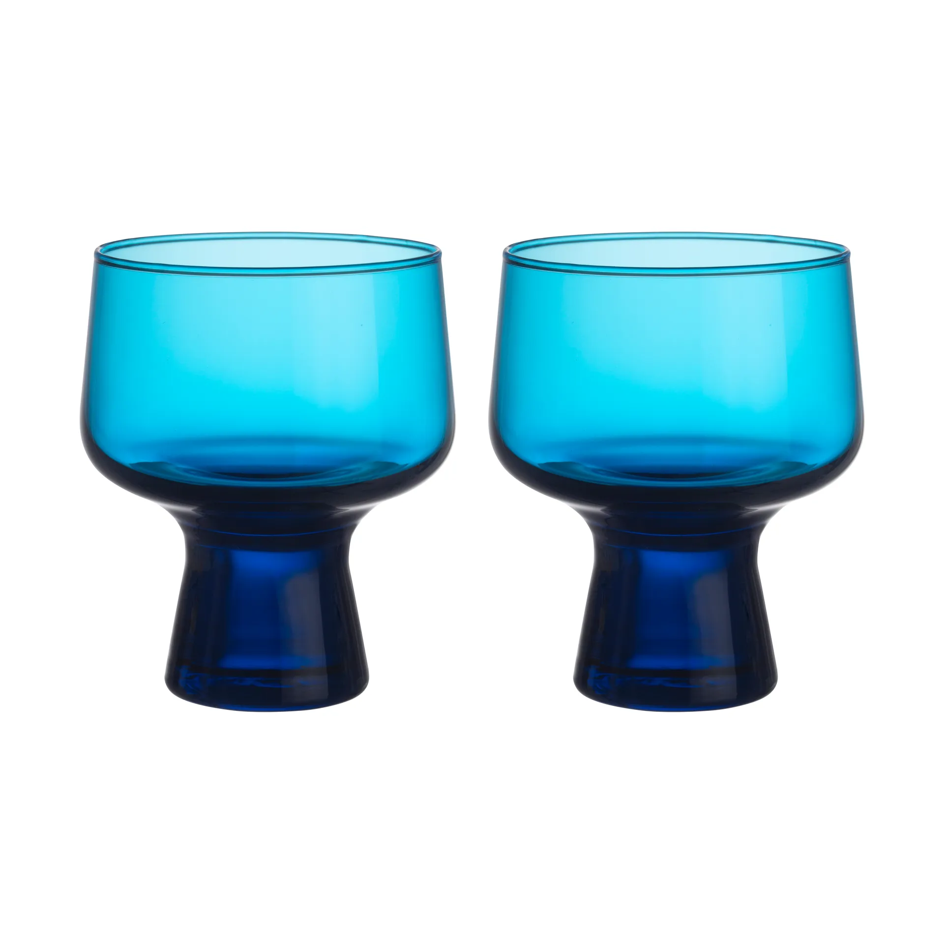 Vaso con pie Solare 29 cl, 2-pack, Azul eléctrico Iittala